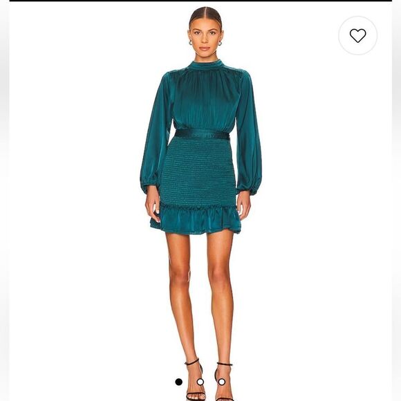 NWT Revolve Line And Dot ELLIOT DRESS Emerald XS - Picture 3 of 15